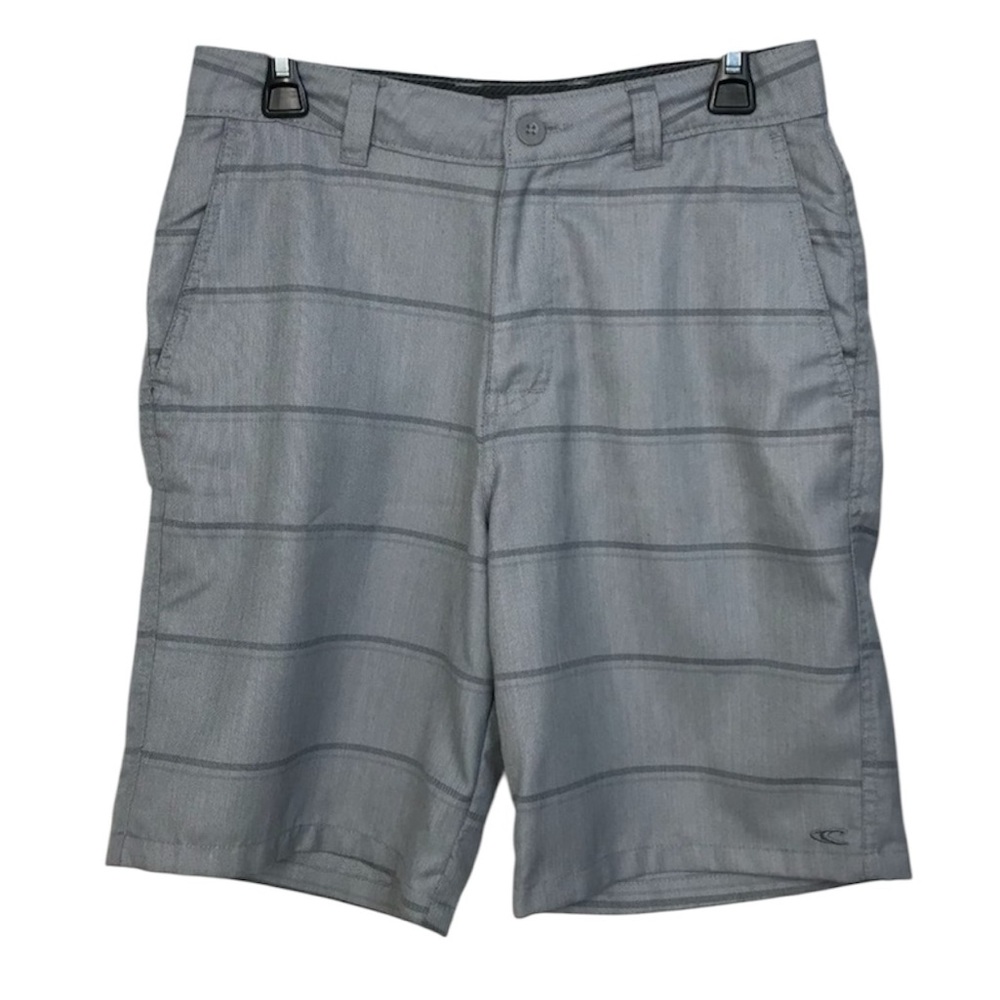 O'Neill Flat Front Striped Shorts | Grey | Size 30